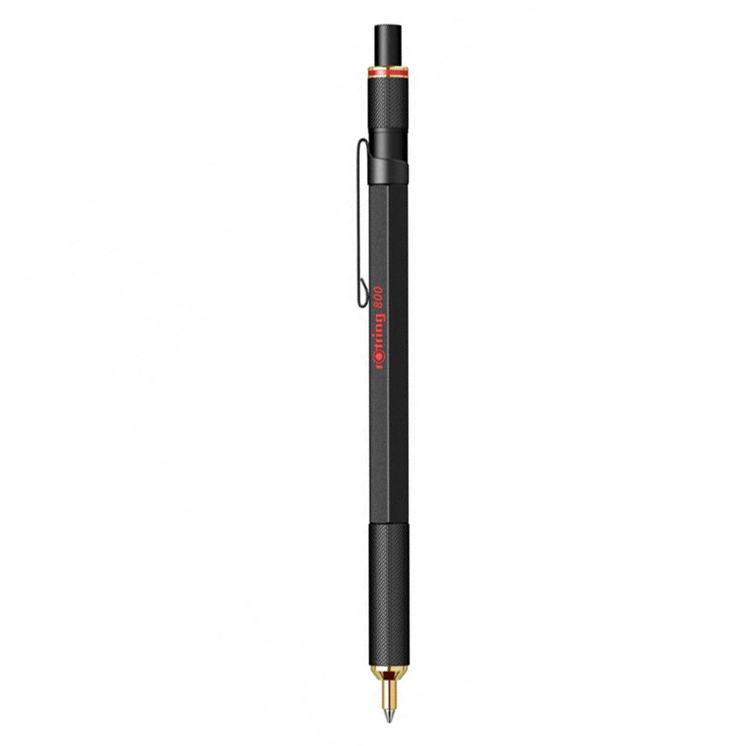 Rotring | 800 Series | Black 1.0mm Ball Pen | Metal Body | Non-Slip | Metal Knurled Grip Rotring